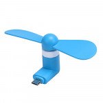 Wholesale Micro USB Android V8V9 Portable Cell Phone Mini Electric Cooling Fan (Blue)
